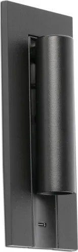 Aplica cu reader LED directionabil stil minimalist GABO USB C negru