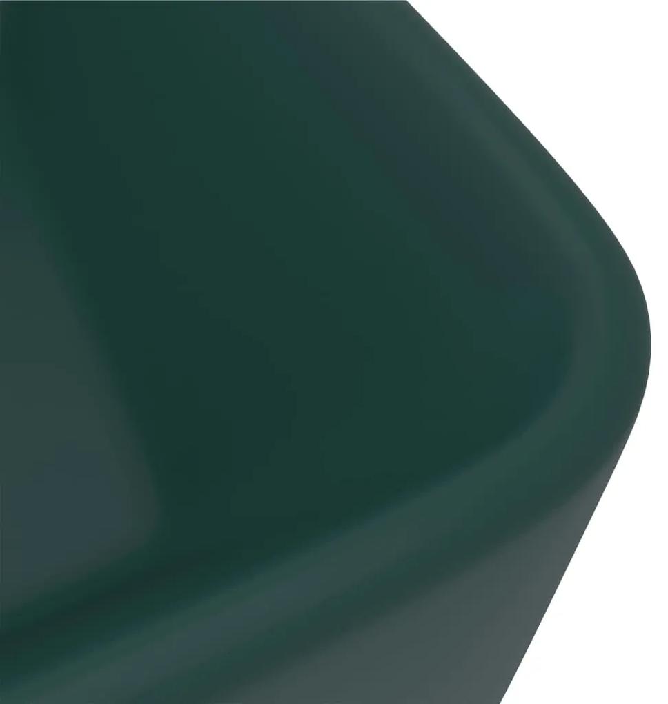 Chiuveta de baie lux, verde inchis mat, 41x30x12 cm, ceramica matte dark green