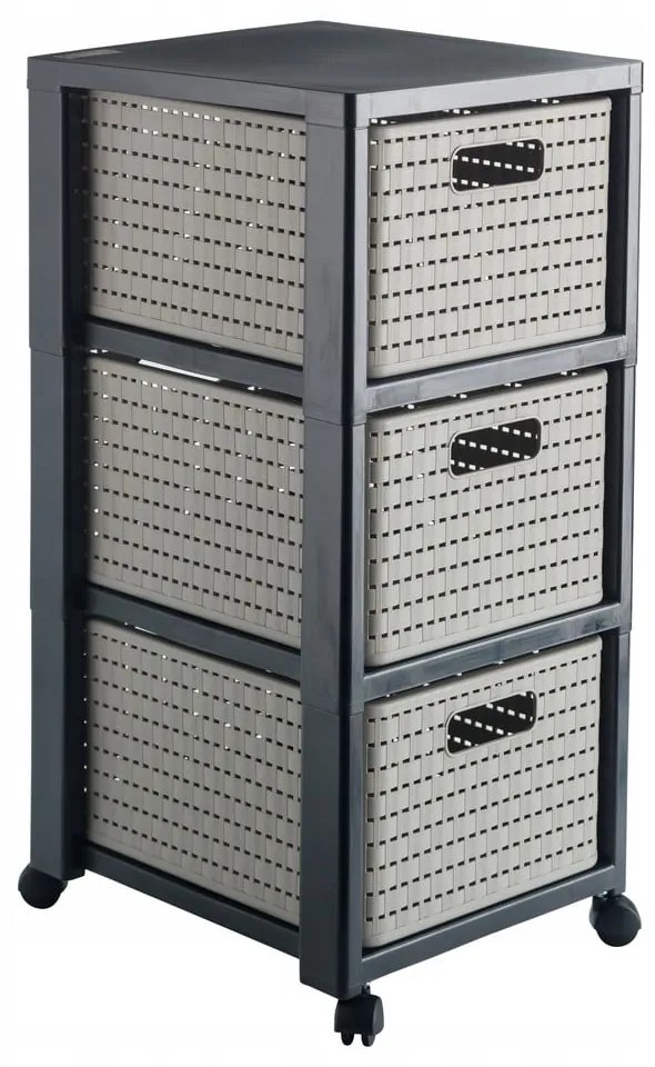 Etajeră de baie gri din plastic 32,5x71 cm Country – Rotho