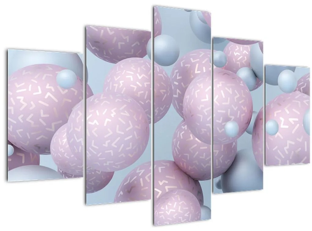 Tablou abstract - Bile în pastel (150x105 cm)