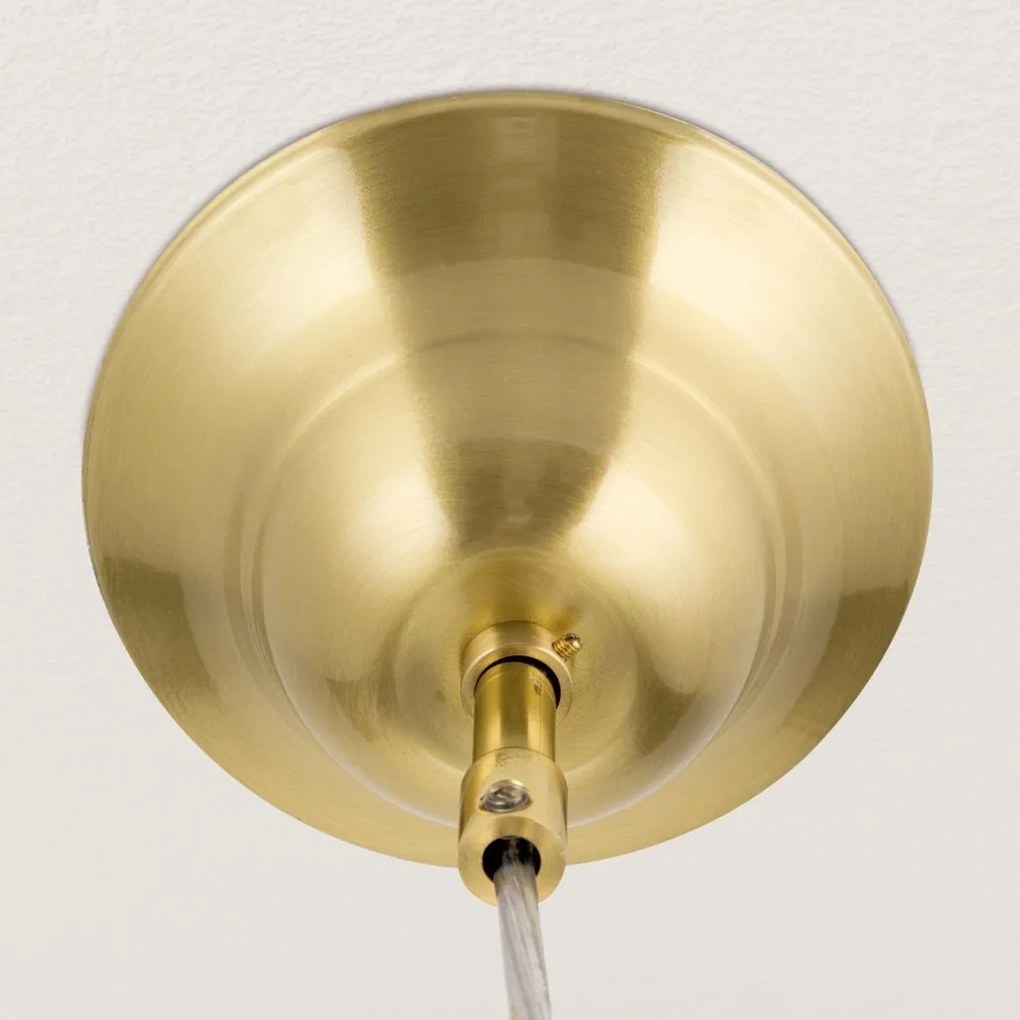 Lustra, Pendul realizat manual ARTDESIGN 25cm, alama mat/ alb opac