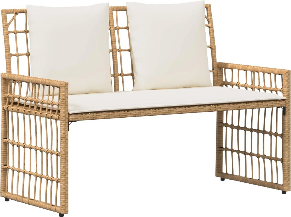 vidaXL Bancă de exterior Simplu Natural și Crem 116 x 55 x 82 cm
