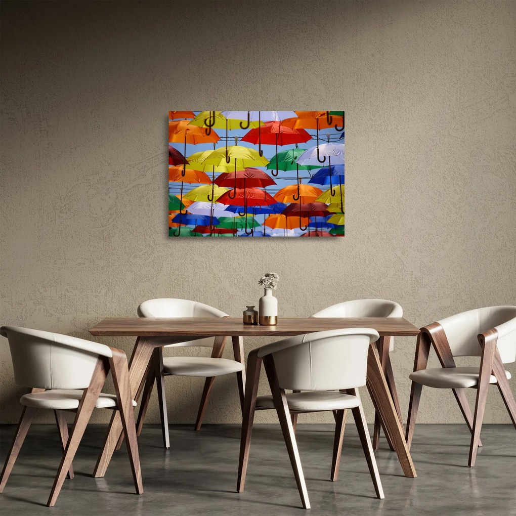 Tablou pe sticlă - Umbrele colorate (70x50 cm)