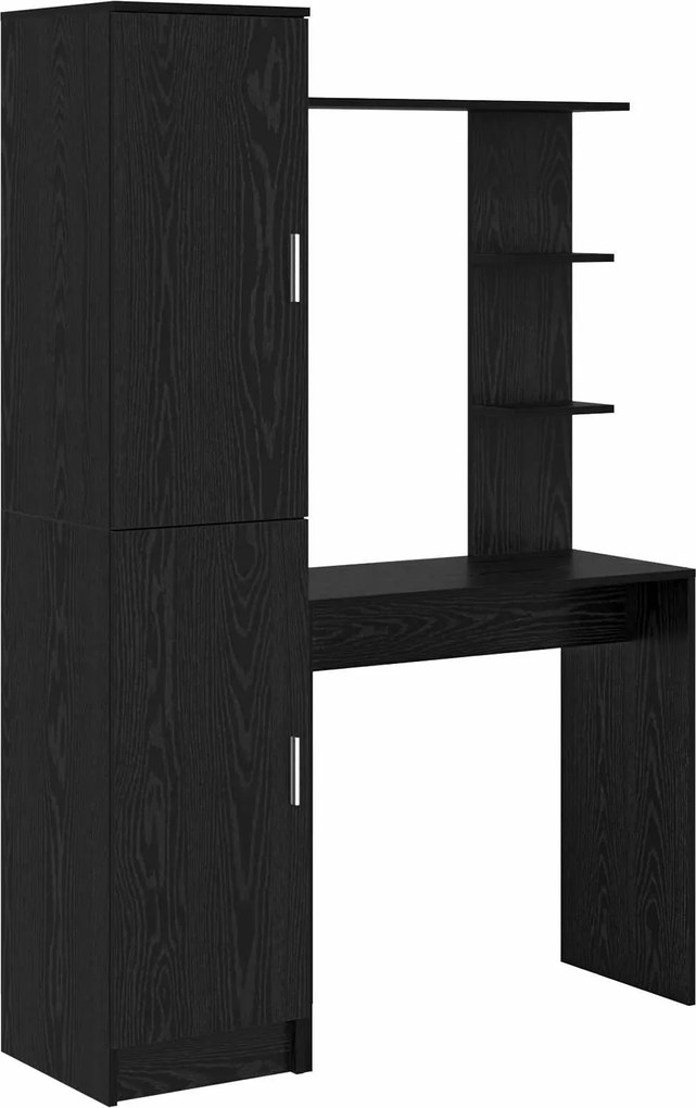 vidaXL Birou 2 pcs Stejar Negru