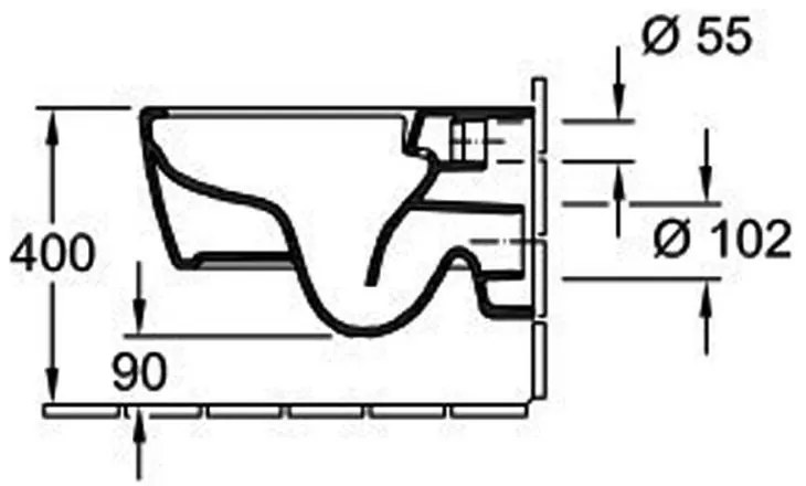 Set vas wc suspendat rimless cu capac Villeroy  Boch, rezervor incastrat si clapeta crom Skate Air Grohe