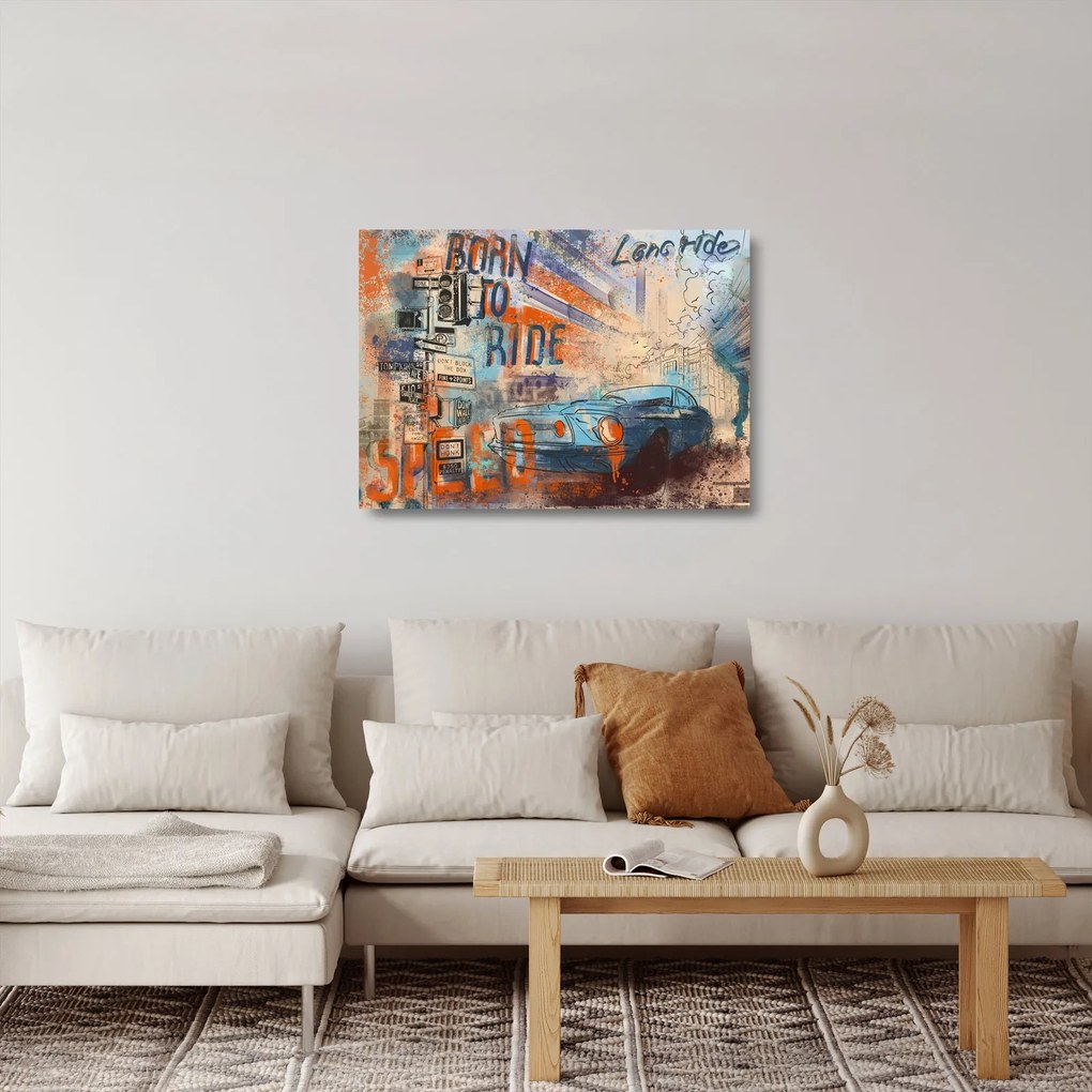 Tablou pe sticlă - Născut să călătorească (70x50 cm)