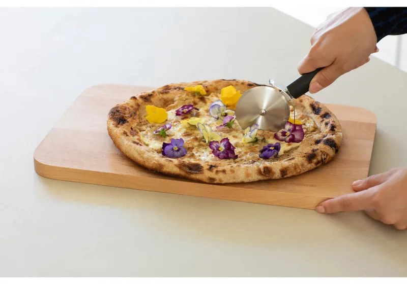 Cutit pentru pizza Brabantia Tasty+ 1008888, Orificiu de agatat, Otel calit, Gri inchis