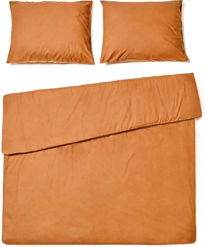 Lenjerie de pat din bumbac CALMORA teracota Dimensiune lenjerie de pat: 2 buc 70 x 90 cm | 200 x 220 cm