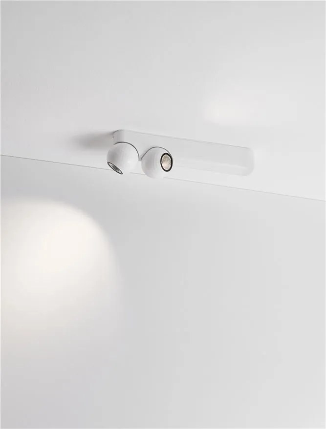 Plafoniera cu 2 Spoturi LED stil minimalist 2700K NOTIC alb