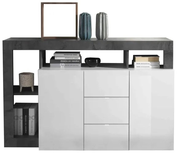 Comodă LENOR alb/antracit