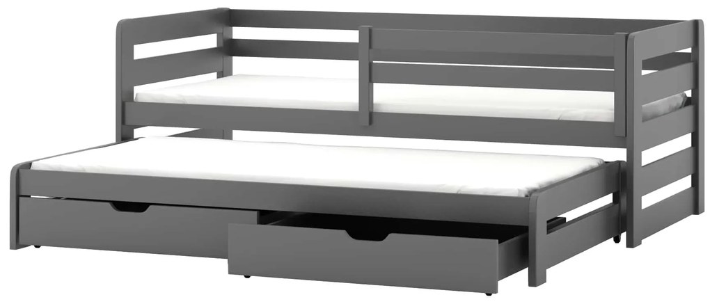 Pat pentru copii 90 cm Simo (grafit) (cu somieră). 615022