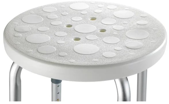 WENKO 1792921100 - Taburet SECURA, 45,5 x 45,5 cm, alb/argintiu/gri