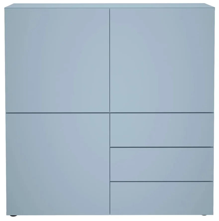444218 FMD Dulap cu 3 sertare și 3 uși, 99x31,5x101,2 cm, albastru