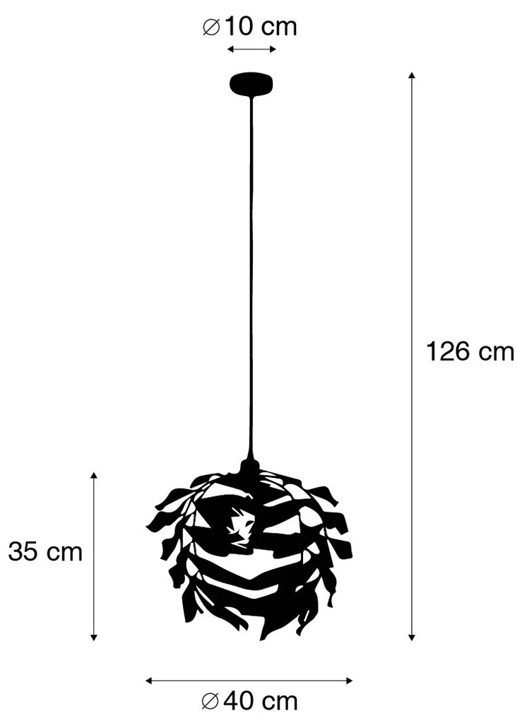 Lampă suspendată vintage aur antic 40 cm - Linden