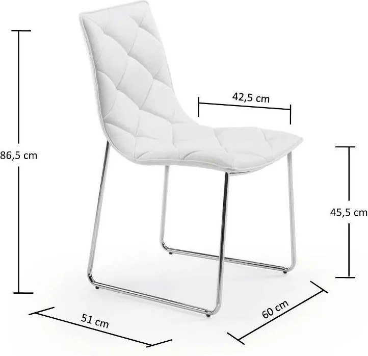 Scaun design modern BAXTER alb C040U05 JG