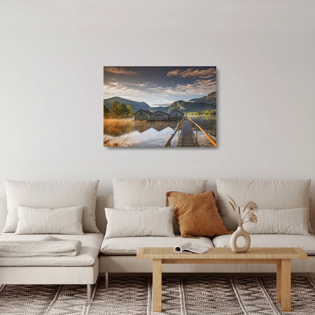 Tablou pe sticlă cu lac (70x50 cm)