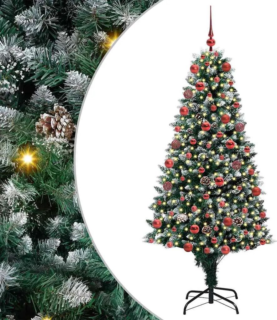 vidaXL Brad de Crăciun artificial Verde 180 cm PVC și Oțel și Plastic