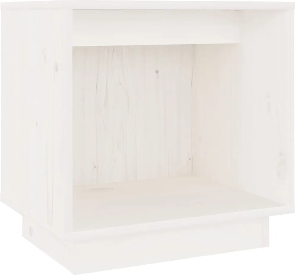 vidaXL Noptieră, alb, 40x30x40 cm, lemn masiv de pin