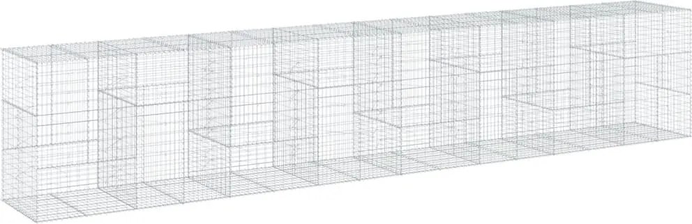 vidaXL Coș gabion cu capac, 800x100x150 cm, fier galvanizat