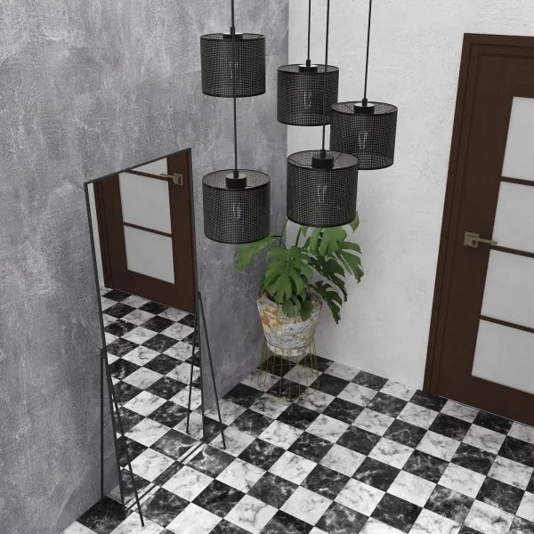 Lustră pe cablu LOFT SHADE 5xE27/60W/230V neagră