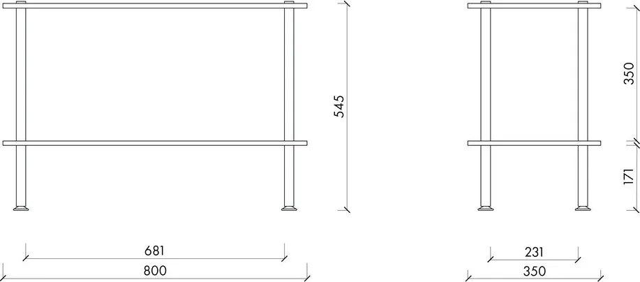 Etajeră în culoare naturală cu aspect de lemn de stejar 80x54,5x35 cm Teidi – noo.ma