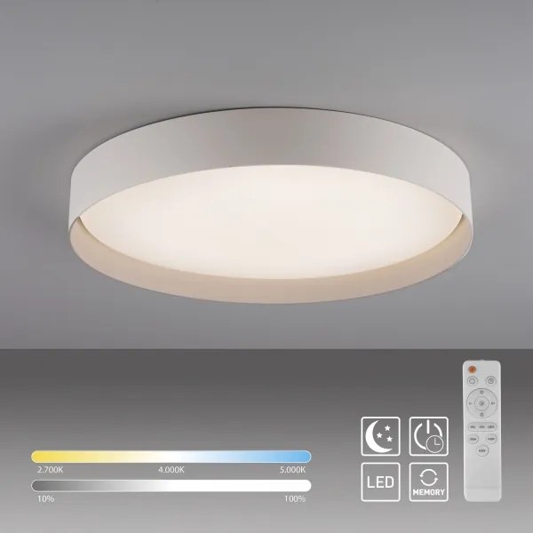 Schöner Wohnen 14595-39 - Plafonieră LED dimabilă TAVOLI LED/34W/230V gri+telecomandă