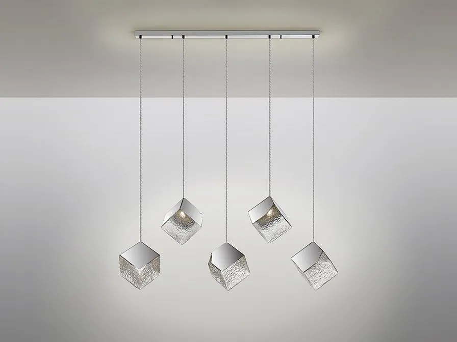 Lustra moderna cu 5 Pendule design decorativ Priscila crom