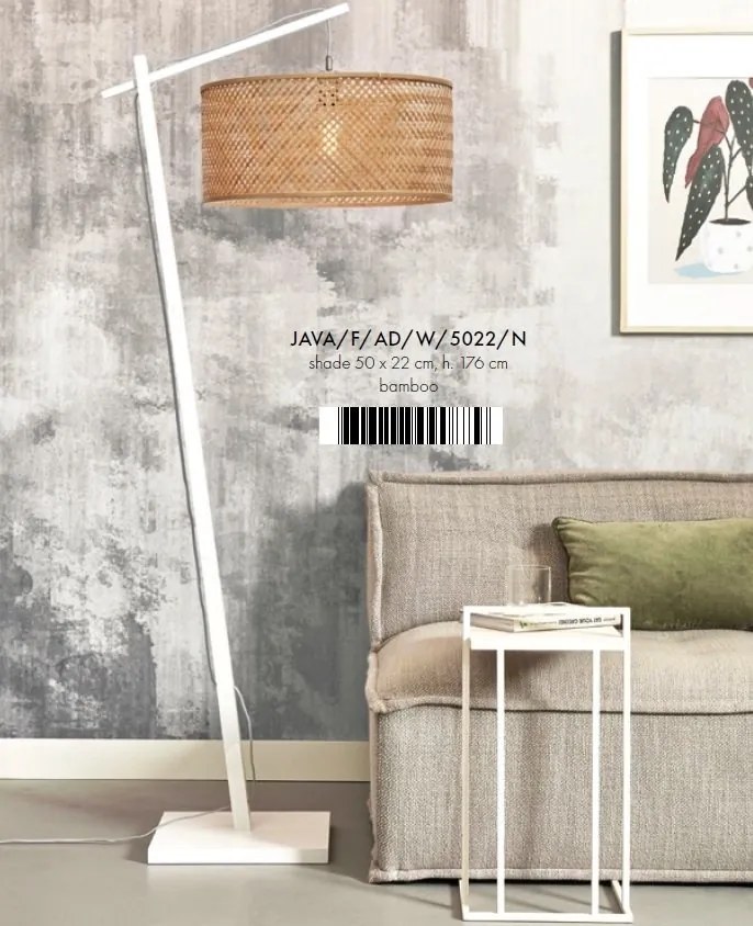 Lampadar eco din bambus Java L white/50x22, nat