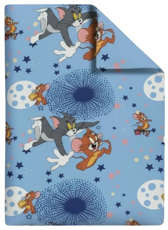 Pilota din bumbac ranforce cu Tom&amp;Jerry Blue pentru pat 2-8 / 2-12 ani - ASC6427968007607