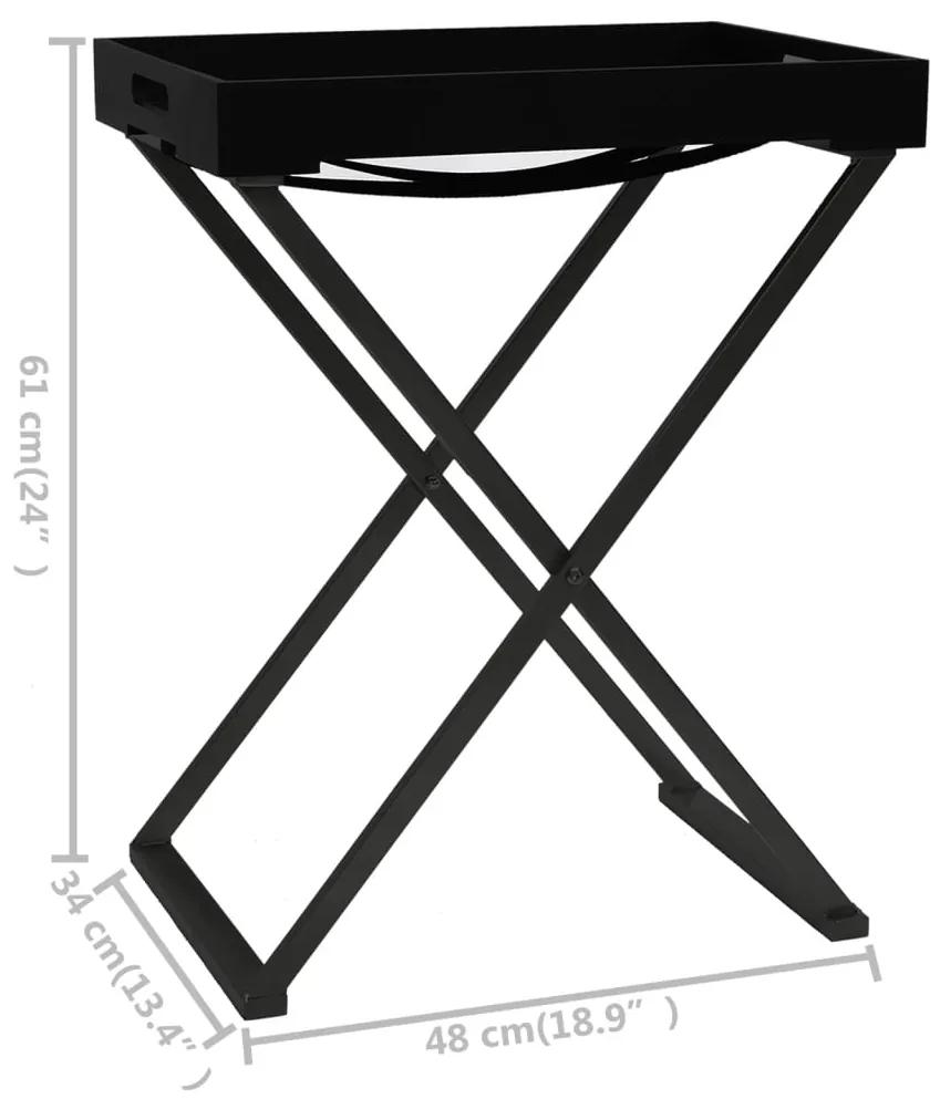 Masa pliabila, negru, 48x34x61 cm, MDF 1, Negru