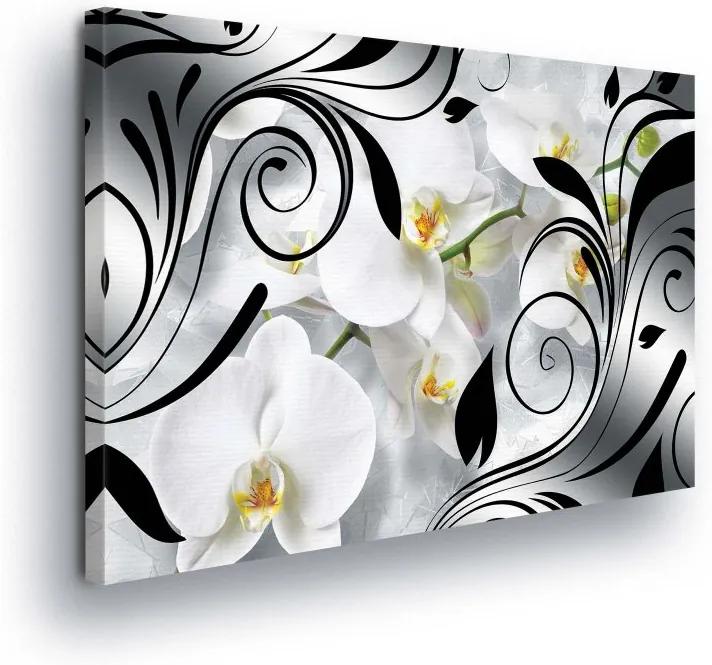 GLIX Tablou - Modern Black and Flower Decoration 100x75 cm