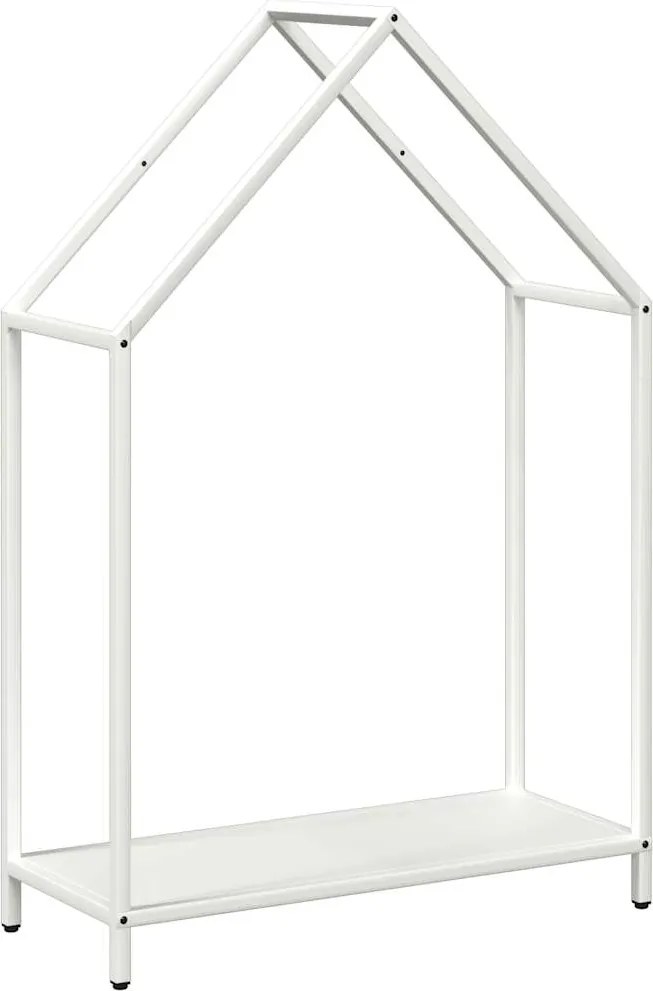 vidaXL Suport pentru lemne de foc alb 60x25x90 cm Oțel laminat la rece