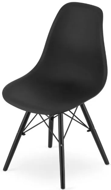 Scaune de sufragerie 4buc negre, stil scandinav Dark Classic