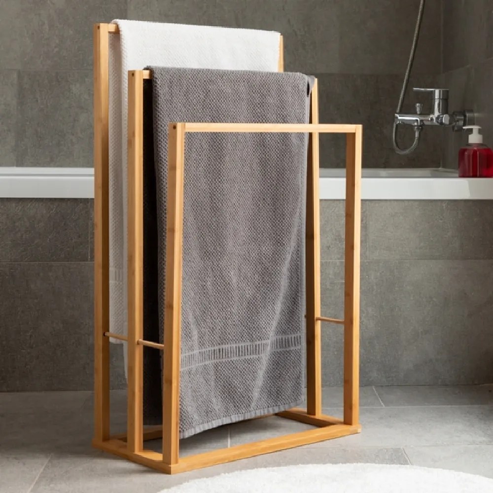 SUPORT PROSOAPE, BAMBUS, 40X24.5X82 CM, 3 BRATE, NATUR