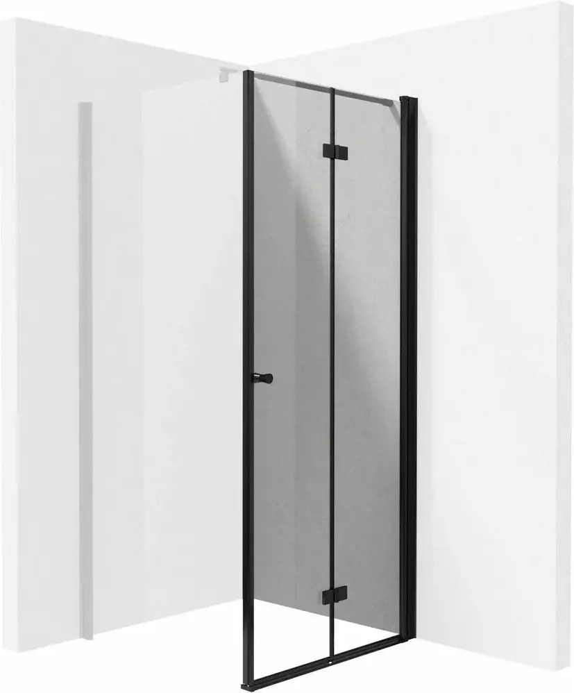 Usa de dus pliabila Deante Kerria Plus 90 cm sticla 6 mm negru mat