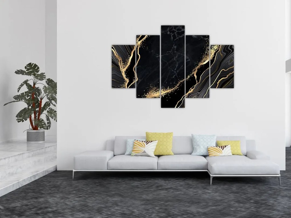 Tablou abstarcției aurii (150x105 cm)