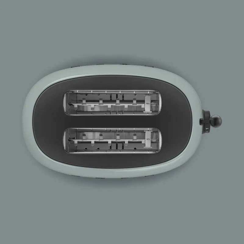 Prajitor de paine SMEG 50's Style Porsche TSF01PSGEU, 950 W, 2 felii, 6 trepte, Tava pentru firimituri, Cablu integrat, Otel inoxidabil, Verde