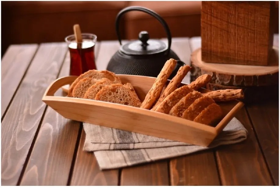 Cutie din bambus pentru pâine Bambum Seppe, lungime 32 cm