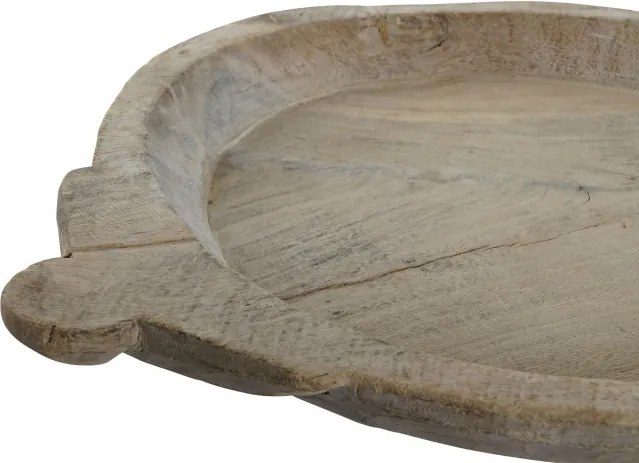 Centru de masă decorativ tip piesă unică, stil natural rustic, culoare natur, din lemn de tec, „Teak”