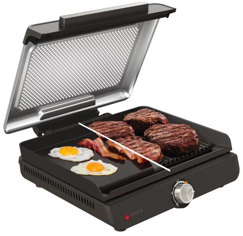 Gratar electric Ninja GR101EU, 1450W, 28x37 cm, Incalzire rapida, 60-260°C, 2 placi, Negru