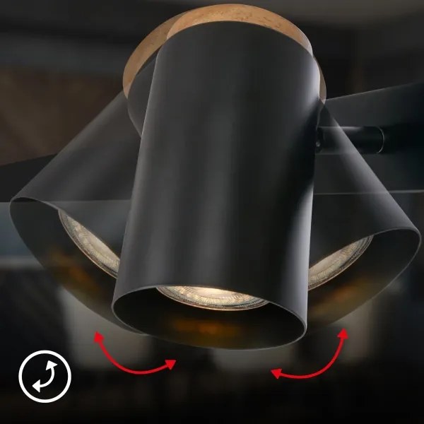 Briloner 4059065 - Lustră pe cablu ERA 6xGU10/10W/230V negru