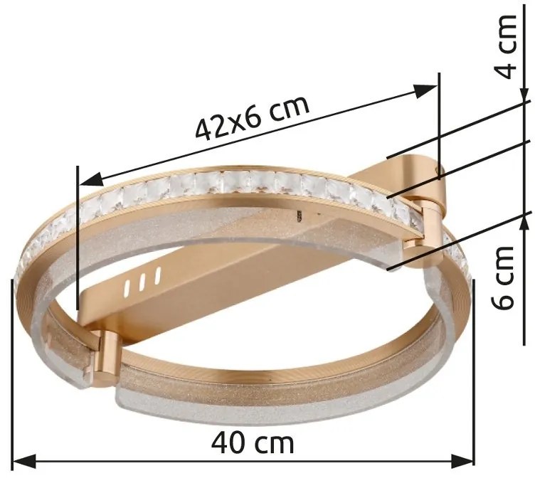 Lustra LED aplicata design circular cu telecomanda BLONDIE D-40cm