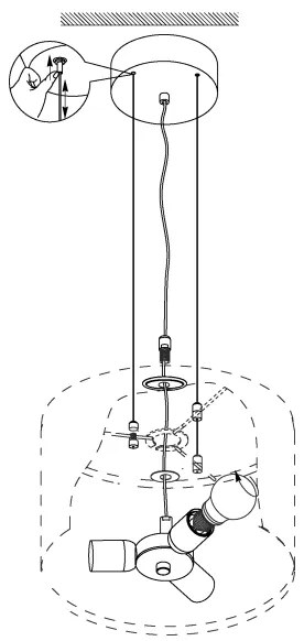 Eglo 31606 - Lustră suspendată pe cablu MASERLO 3xE27/60W/230V