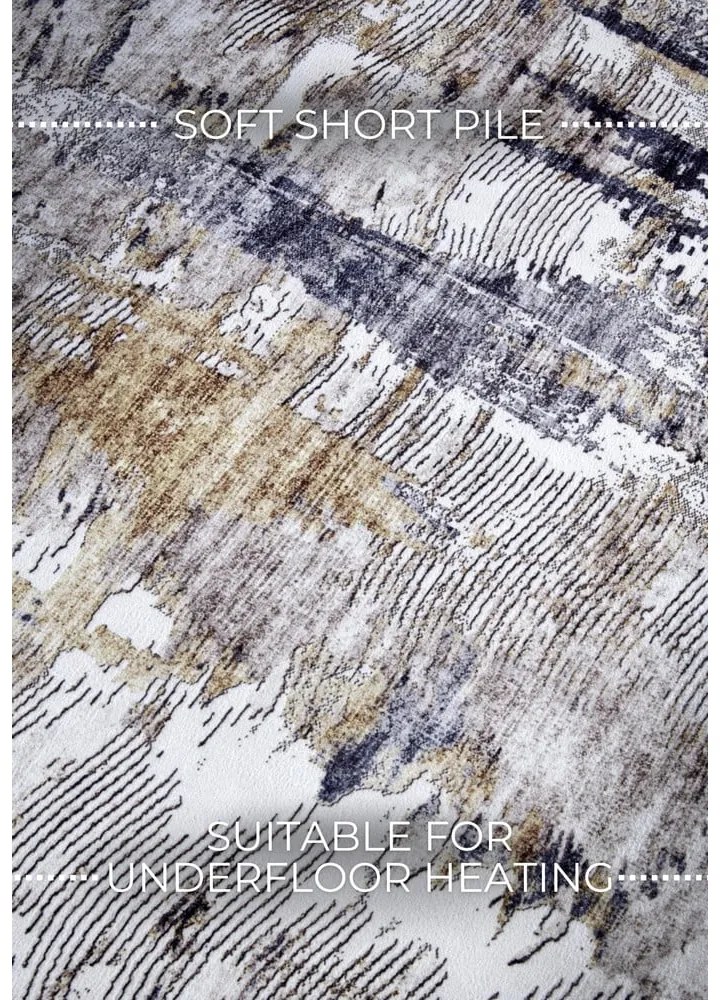 Covor gri deschis 160x230 cm Malard Anthracite Gold – Elle Decoration