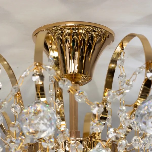 Lustră de cristal aplicată Brilagi CRYSTAL 6xE14/60W/230V auriu