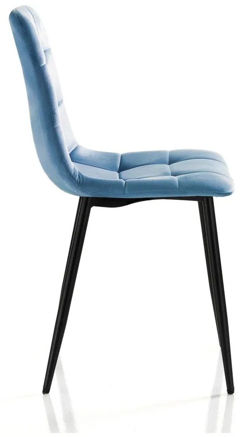Scaune de dining albastre 2 buc. din catifea Faffy – Tomasucci