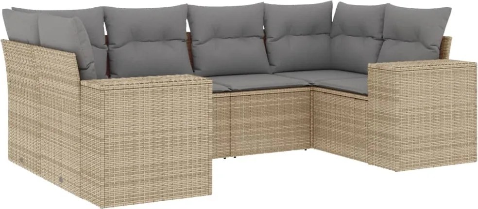 vidaXL Set canapele de grădină cu perne, 6 piese, bej, poliratan