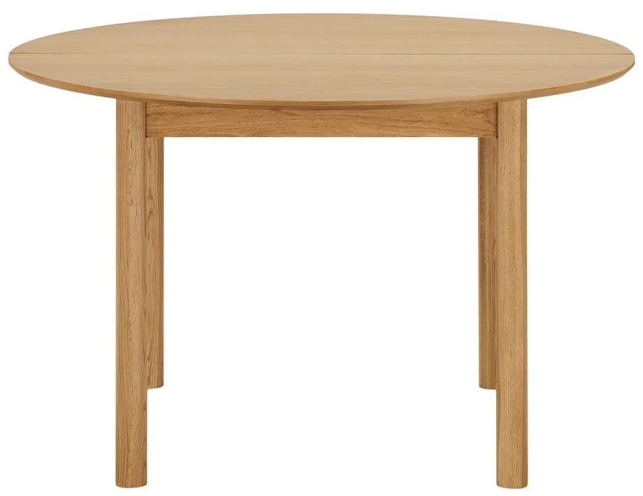Masă de dining rotundă extensibilă cu aspect de lemn de stejar cu blat suplimentar ø 120 cm Bundaberg – House Nordic