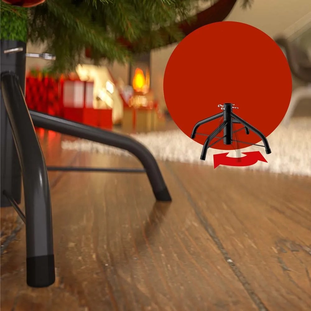 Casaria Brad artificial de Crăciun RUDOLPH cu luminițe, 150 cm, verde