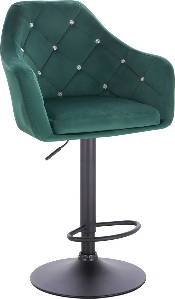 HR830CW Scaun Catifea Verde cu Bază Neagră